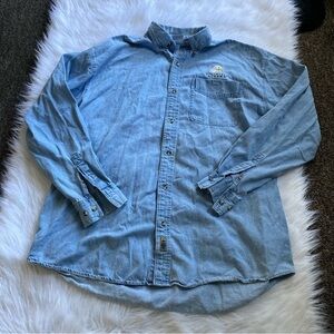 Blue Pointe Alaska Shirt Adult Size 2XL Blue‎ LongSleeve Button Down